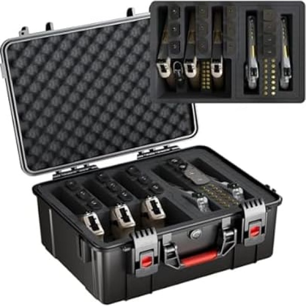 T TICCI Hard Case Pistol Case Waterproof Storage Box with Foam Interior Black