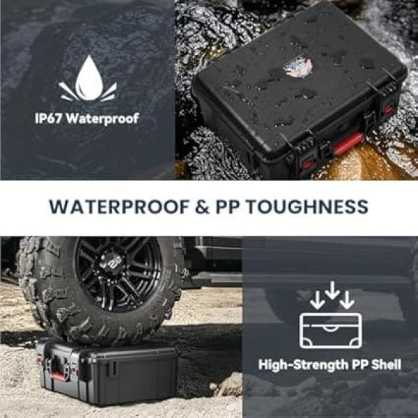 T TICCI Hard Case Pistol Case Waterproof Storage Box with Foam Interior Black