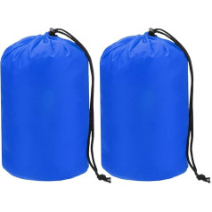 TIXIPEM Stuff Sack [2 Stück] – wasserdichte Outdoor-Aufbewahrungsbeutel für Rucksackreisen, Reisen und Wandern – [Saphirblau, 13 x 25 cm), ultraleichte Beutel mit Kordelzug