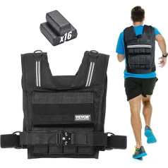 VEVOR Adjustable Weighted Vest 15.85 kg Weight Vest with Iron Weights & Shoulder Pads & Reflective Strips, Body Weight Vests for Men & Women, Strength Training Equipment