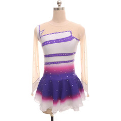 YDHTIZ Winter Sports Figure Skating Dress Women's Ice Skate Dance Costume Girls Long Sleeves Rhinestone Gymnastics Dresses Competition Training Athletic Female