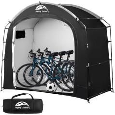 Happy Travel Bicycle Storage Tent, Waterproof Portable Bicycle Cover with 30% More Storage Space at the Top for 2/3 Bikes, Clips, Easy Setup, Outdoor Shed Shelter for Motorcycle,