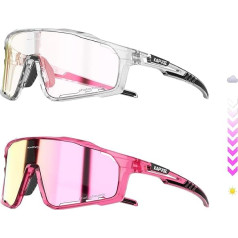 KAPVOE Photochromatic Cycling Glasses, MTB Glasses, Self-tinting Clear Cycling Glasses, Road Bike, Sports Glasses, Sunglasses, Cycling K76