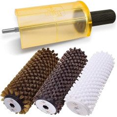 RaceWax Wide Ski Rotobrush Kit SnapOut Quick Change Axle + 3 Brushes