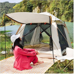 Camping Tent 4 Man Waterproof,Three Seconds to Open A Frame Tent Practical and Stable Easy Tent for Camping Hiking Picnic Garden