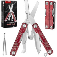 BIBURY Multitool, Mini Sailor Scissors, Multi Folding Scissors EDC with 9 Tools, Pocket Knife, Can Opener, Screwdriver, Invisible Tweezers, Camping Accessories, Outdoor Survival, Gifts for Men