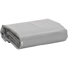 vidaXL Tarpaulin, Tarpaulin with Metal Eyelets, Cover, UV-Resistant, Mould Resistant, Protective Cover, Tear-Resistant, Waterproof, Grey, 1.5 x 10 m, 650 g/m²