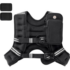 PACEARTH Weighted Vest, 4lb/6lb/10lb/12lb/12lb/20lb/25lb/30lb Weight Vest with Reflective Stripes, Body Weight Vests Adjustable for Men Women Workout