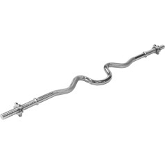 Gorilla Sports Super Curl Bar with Spinlock Star Collars 120 cm Sz Curl Bar 30 mm Curved with Sz Handle, Knurled Grip Made Iron Weight 10 kg