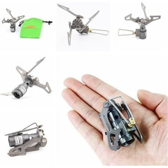 DECHO-C 25 g Ultralight Mini Camping Gas Stove Portable Folding Cooking Stove for Picnic Hiking BBQ (BRS-3000T)