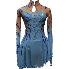 Nnnydjy Künstlerische Rhythmische Gymnastik Trikots Für Mädchen Modeverlauf Dame's Tanzfigur Skating Wettbewerb Kostüme Eislaufsportrock Glänzende Strasssteine