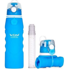 Humagreen Water Filter Bottle, Portable Reusable Water Filter Bottle for Travel, Hiking, Trekking, Camping, Survival, Lightweight and Durable Water Purification Kit (Blue)