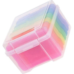 JOINPAYA 1 Set of Storage Box for Cards, Partial Plastic with Adjustable Compartments for Organising Greeting Cards, Postcards and Bills