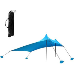 Outdoor Sun Shade Tent with Sandbag Anchor for Relaxing on the Beach (Blue)