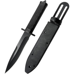 High-quality stainless steel straight knife, high-hardness material, with knife sheath. Ideal for outdoor camping, men's tool, wild fishing, and festival gifts. (Black tip)
