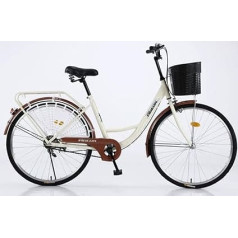 Kcolic 24/26 inch bicycle with 21 speeds, city bikes for adults, classic beach cruiser bicycle, steel frame, frame option for step over or step through E, 24 inches