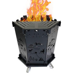 Camping Stove for Camping, Portable Camping Stove - BBQ Wood Fire, Foldable Camping Stove, Backpack Burner, Lightweight Backpack Camping Burner Camp Fire Stand for Trips, Picnic and Outdoor, black