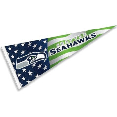 WinCraft Seattle Seahawks Nation USA Americana Stars and Stripes Pennant Banner Flag