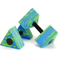 Triangle Water Dumbbells, 2 Pack Water Dumbbells EVA Foam Water Weights Water Fitness Exercise Equipment for Teens Women Adults