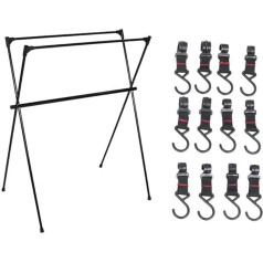 Kznifmk Campingständer mit drei Stangen, ultraleichtes und faltbares Camping-Stativ, Kleiderbügel für verschiedene Reiseartikel, 50 x 68 x 88 cm
