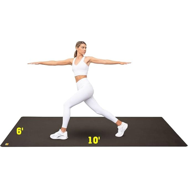 POGAMAT High Quality Large Exercise Mat - 3m x 1.8m x 0.6cm Thick Heavy Duty Exercise Mat for Home Gym Flooring, Ideal for All Cardio, Yoga Mats, Exercise Bike Mat -