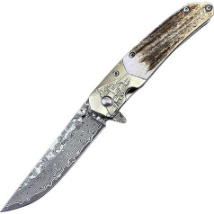 Folding knife, one-handed knife, pocket knife, Damascus steel knife, outdoor folding knife, self-defense, portable