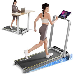 YPOO Walking Mat with Tilt, 3 in 1 Walking Mat with Handle, 3 Level Tilt, Portable Folding Treadmills for Home, Foldable, 300 lbs, Under Desk Treadmill, LED Display