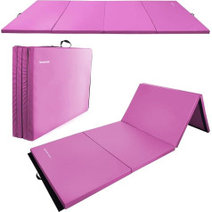 Foldable Gymnastics Mat 120 x 200 x 5 cm Extra Thick High Density Tear Resistant MMA Stretching Cheerleading Martial Arts Gymnastics Pink