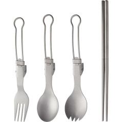 Zqxnt Outdoor Travel Camping Castlery Set Folding Metall Tischgeschirr Gabel Löffel Chopstick Utensilien Für Picknicks Und Wanderungen