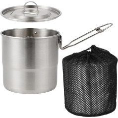 DimyFew Outdoor Campingtopf mit Griff, Ultraleichter Utensilien Outdoor Topf mit Aufbewahrungstasche für Survival Wandern, Picknick, Grillen, Rucksackreisen