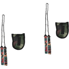 Yardwe T-Tool 2 Pieces Hand Chainsaw Manual Chainsaws Folding Hand Saws Tooth Hand Saws Survival Hiking Tools Hand Use Camping Saw Chain Rope Folding Saw Steel Hand Tool