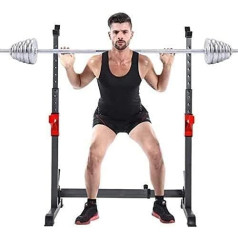OWOHYG Squat Rack Men's and Women's Fitness Weight Bench Squat Rack Squat Stand with Bench Max Load Adjustable Squat Stand Dip Station Weight Bench 6 Height Adjustments