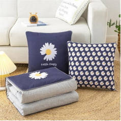 goodFarewell Kissendecke 2 in 1​ Reisedecke Kissen Quilt Multifunktionale Kissen Decke Nackenstützkissen Soft & Warm Nap Mat Kissen für Schlafsofa Bürostuhl （AB-Seite）
