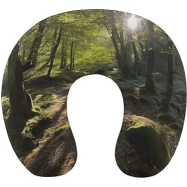 TKJMCSW Sunshine in The Woods Travel Pillow, Memory Foam Neck Pillow, Aeroplane Pillow for Sleeping, U-shaped Neck Pillow for Neck and Headrest