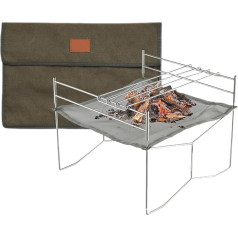 Edelstahl Lagerfeuergrill, Feuerstellen für Außenheizung | Edelstahl Grillrost | Faltbarer tragbarer Lagerfeuergrill für Picknicks, Rucksackreisen, Outdoor