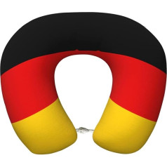 WZYCWB U-förmiges Reisekissen mit deutscher Flagge, Memory-Schaum, für Camping, Zuhause, Büro, Fahren, Kopfstütze, Freizeit, Reisen, Nackenkissen,