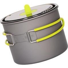 Outdoor-Kochtöpfe, tragbare Camping-Töpfe mit Deckel und klappbarem Griff, Metalllegierung, Camping-Kochgeschirr für Camping, Picknicks, Outdoor-Kochtöpfe, Utensilien