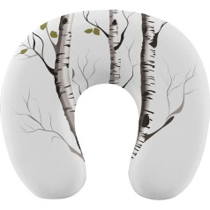 HJKBCV Birch Tree Travel Pillow Comfortable Travel Neck Pillow U Shape Portable Headrest Office Nap Ideal for Airplane Chair, Car, Home, Office