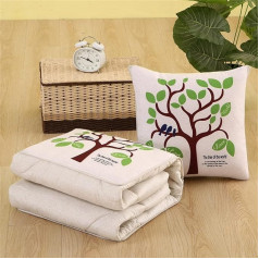 Cushion Blanket, 2-in-1 Travel Blanket, Pillow, Quilt, Multifunctional Pillow, Neck Support Pillow, Soft & Warm Nap Mat, Cushion for Sofa Bed, Office Chair (Deciduous Tree)