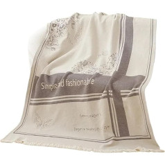 FCMWLKEJI Nordic Cotton Blanket Camping Tablecloth Sofa Cushion Multifunctional Cover Travel Scarf Nap Blanket 115x150cm (White)