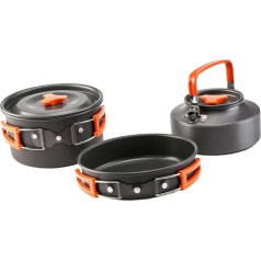 SKISUNO 1Satz Camping Kochgeschirr Teiliges Aluminium Outdoor Kochtöpfe für Personen und Tragbar für Camping Picknick Reinigen Langlebig