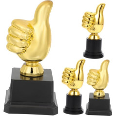 SWAYVES 4-Teilidaumen-Hoch-Trophäe, Plastiktrophäe, Kleine Trophäe, Fußballtrophäenmodell, Preis, Wettbewerbspreistrophäen