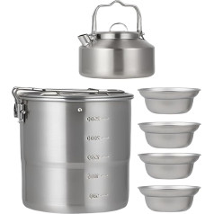 Camping Kochgeschirr Sets | Outdoor Kochtopf Set | Leichtes Ausrüstung für Outdoor Familie Rasen Wandern Reisen Picknick