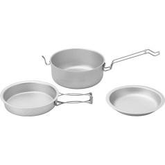 Sehuby Outdoor Camping Cookware with Folding Handle, Portable Camping Cooking Pots, Frying Pan Bowl, Non-Stick Aluminum Camping Cookware