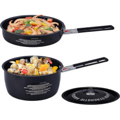 Shaersu Camping Kochgeschirr | Kochtopf Und Pfanne Set Für Camping | Abnehmbarer Griff Gleichmäßige Für Schmoren Braten Outdooraktivitäten
