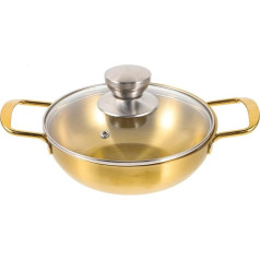 Abaodam Hot Pot 18cm mit Doppelgriff Antihaftbeschichtung Tragbarer Kochtopf für Camping und Outdoor Sicher und Einfach zu Reinigen