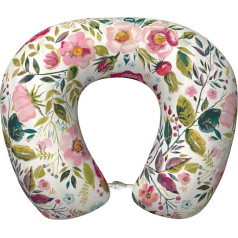 BREAUX Reisekissen mit Blumenblatt-Druck, Memory-Schaum, Reisekissen zur Linderung von Nackenschmerzen, volle Unterstützung Nackenkissen