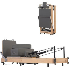 XIKDJ Pilates Folding Bed, 7-Speed Adjustment/Environmentally Friendly Body Shaping Machine Made of Thickened PU Leather, Suitable for Yoga Studios, Fitness Facilities, Rehabilitation Centres