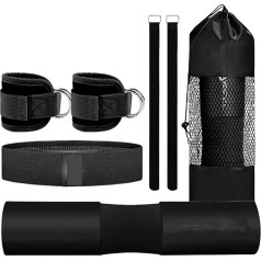 Barbell Pad for Hip Thrust, Squat Dumbbell Pad, Fitness Bands & Ankle Straps for Leg Exercises, Leg Strength Training
