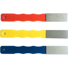 DMD Diamond Grinder Set 3 Grit #220/400/600 Flat Hand File Knife Sharpener Red/Yellow/Blue - S/4